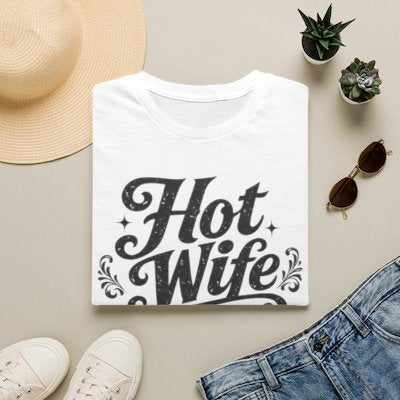 Hot Wife Graphic Tee — Retro Script 'Hot Wife' Women's T-Shirt
