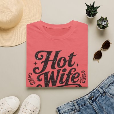 Hot Wife Graphic Tee — Retro Script 'Hot Wife' Women's T-Shirt