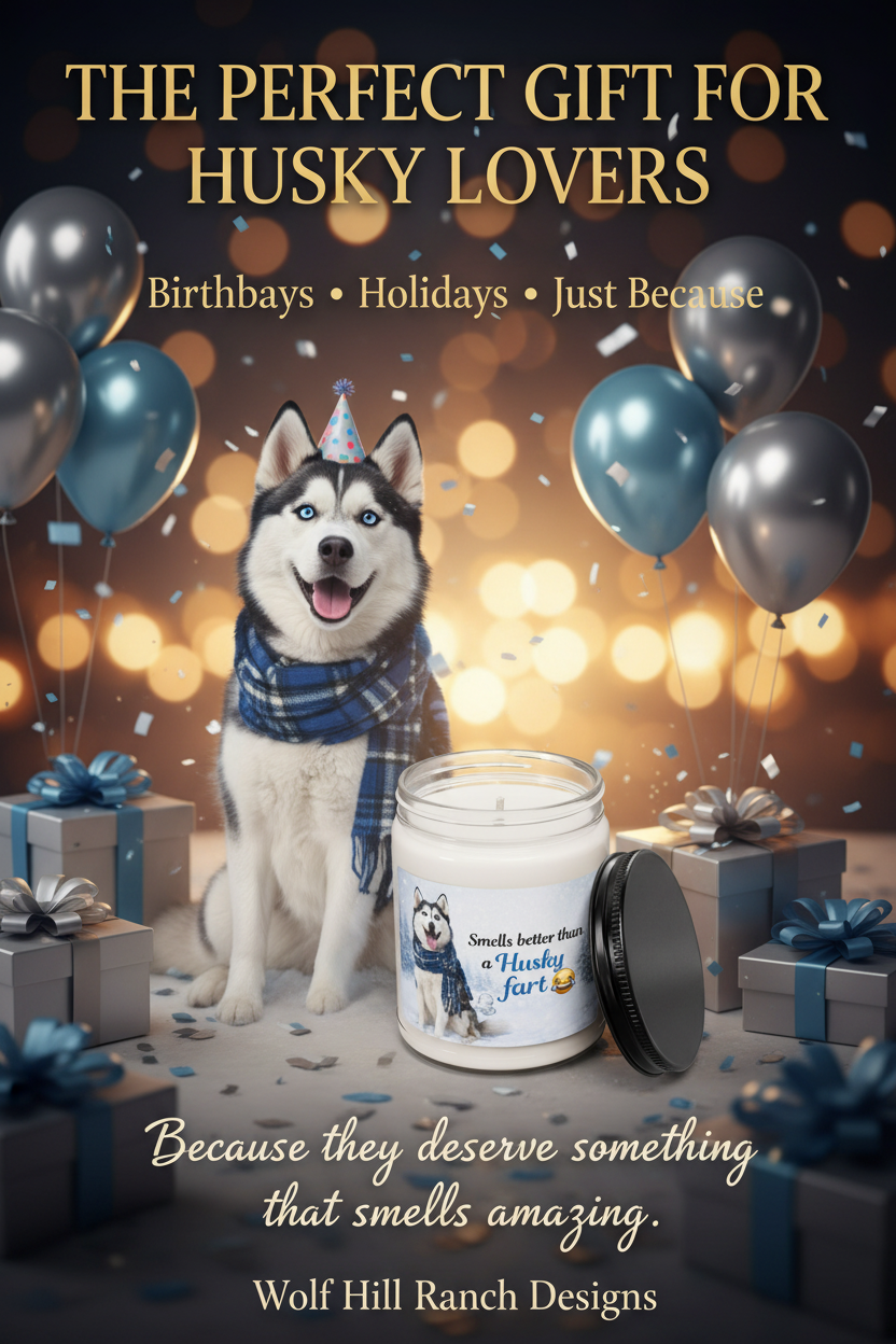 Husky Candle Birthday Gift Poster