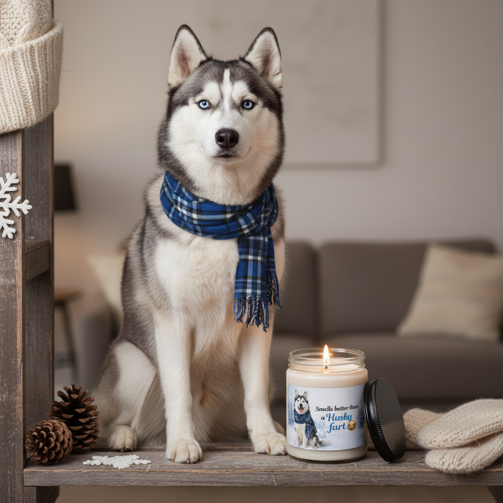Husky Candle Shelf Mockup