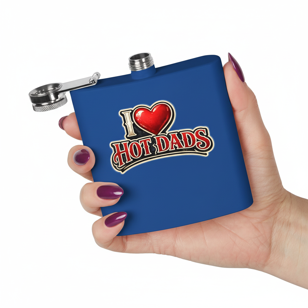 I Love Hot Dads Flask - Purple Nails
