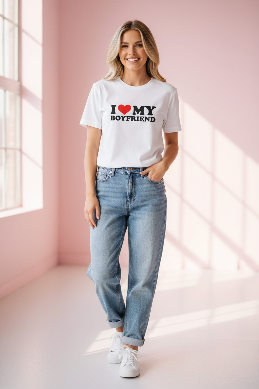 I Love My Boyfriend Trendy Mockup