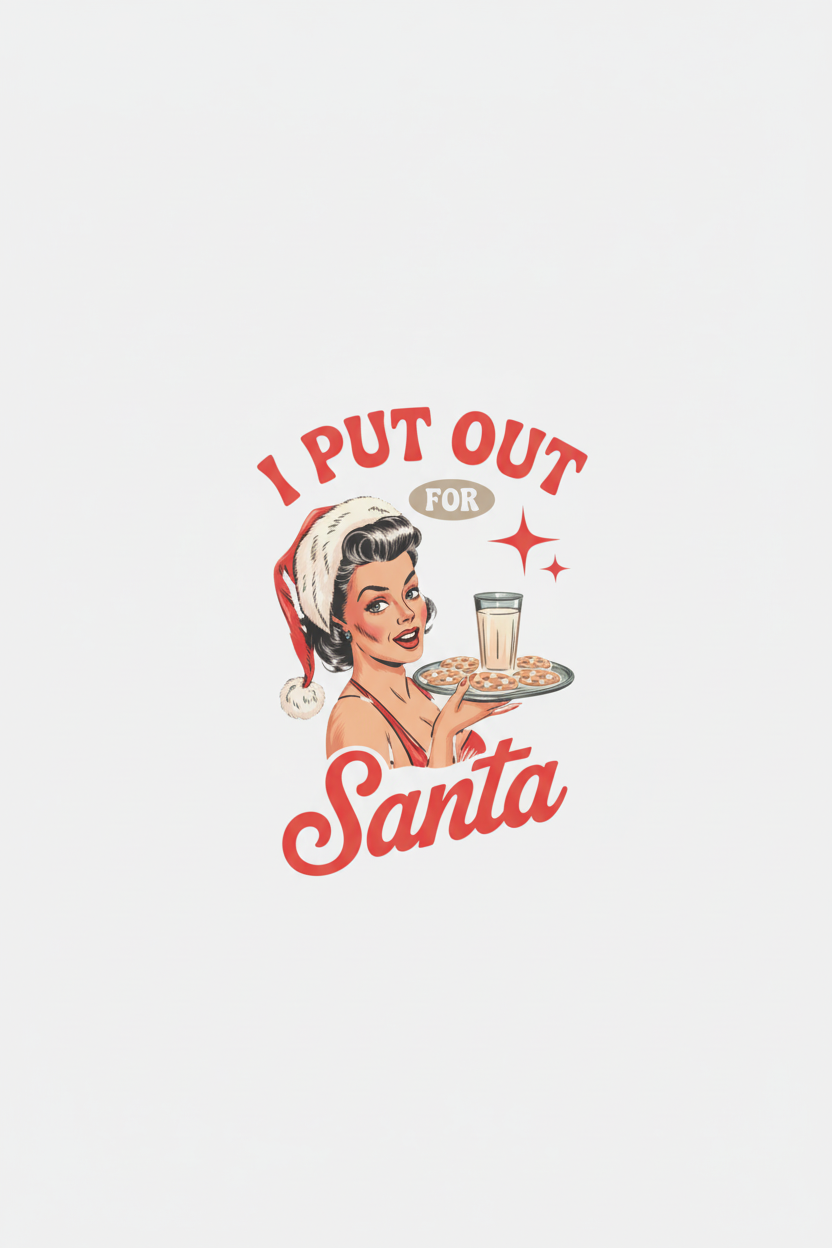 I Put Out for Santa Retro Pin-Up Poster Ad