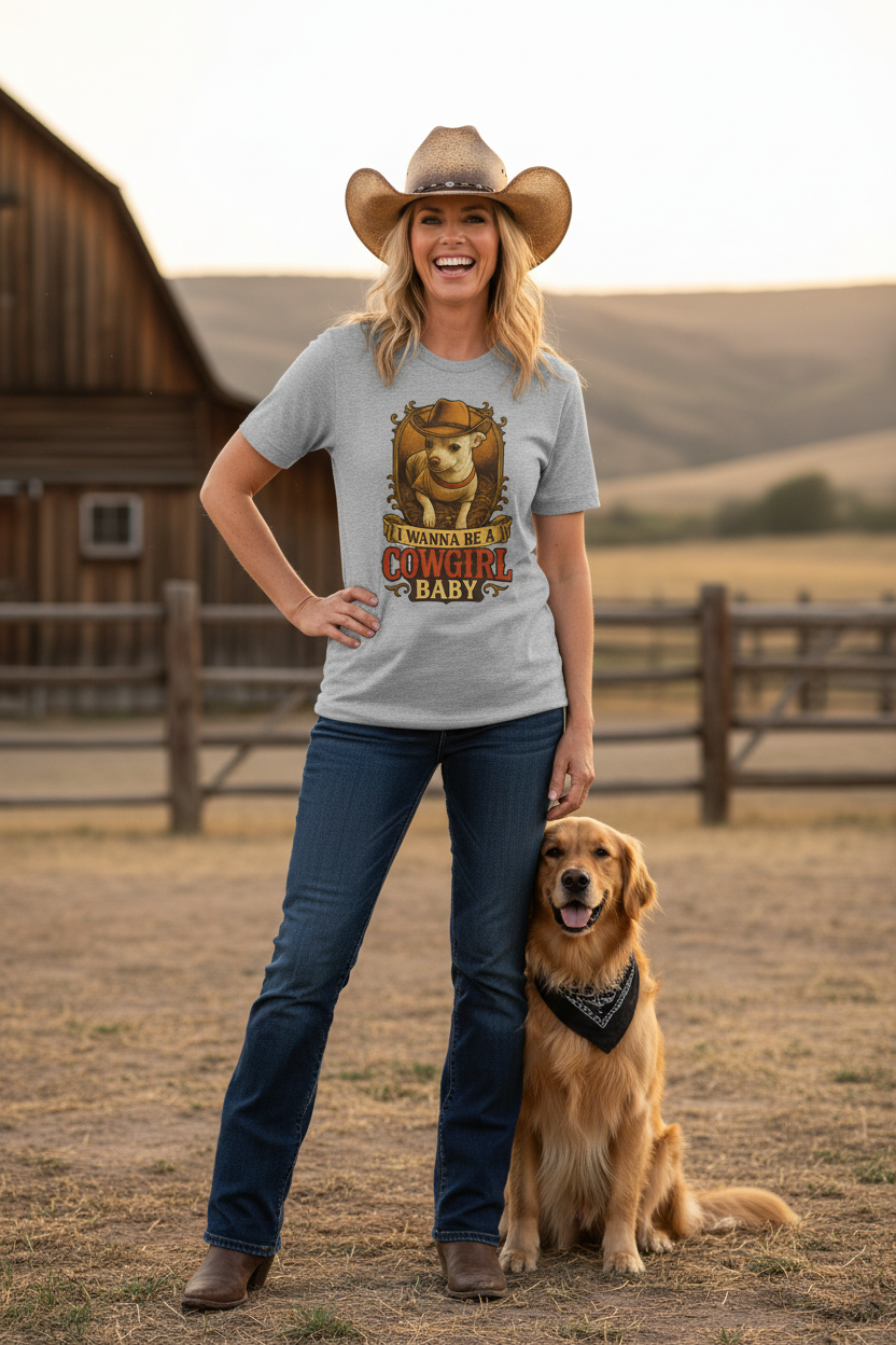 I Wanna Be A Cowgirl Baby Tee - 40 Year Old Woman