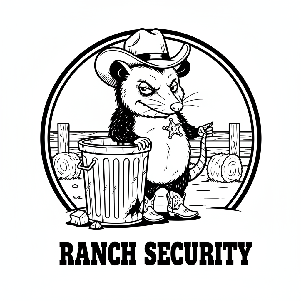 Possum Pete Ranch Security Tee — Funny Cowboy Ranch T-Shirt