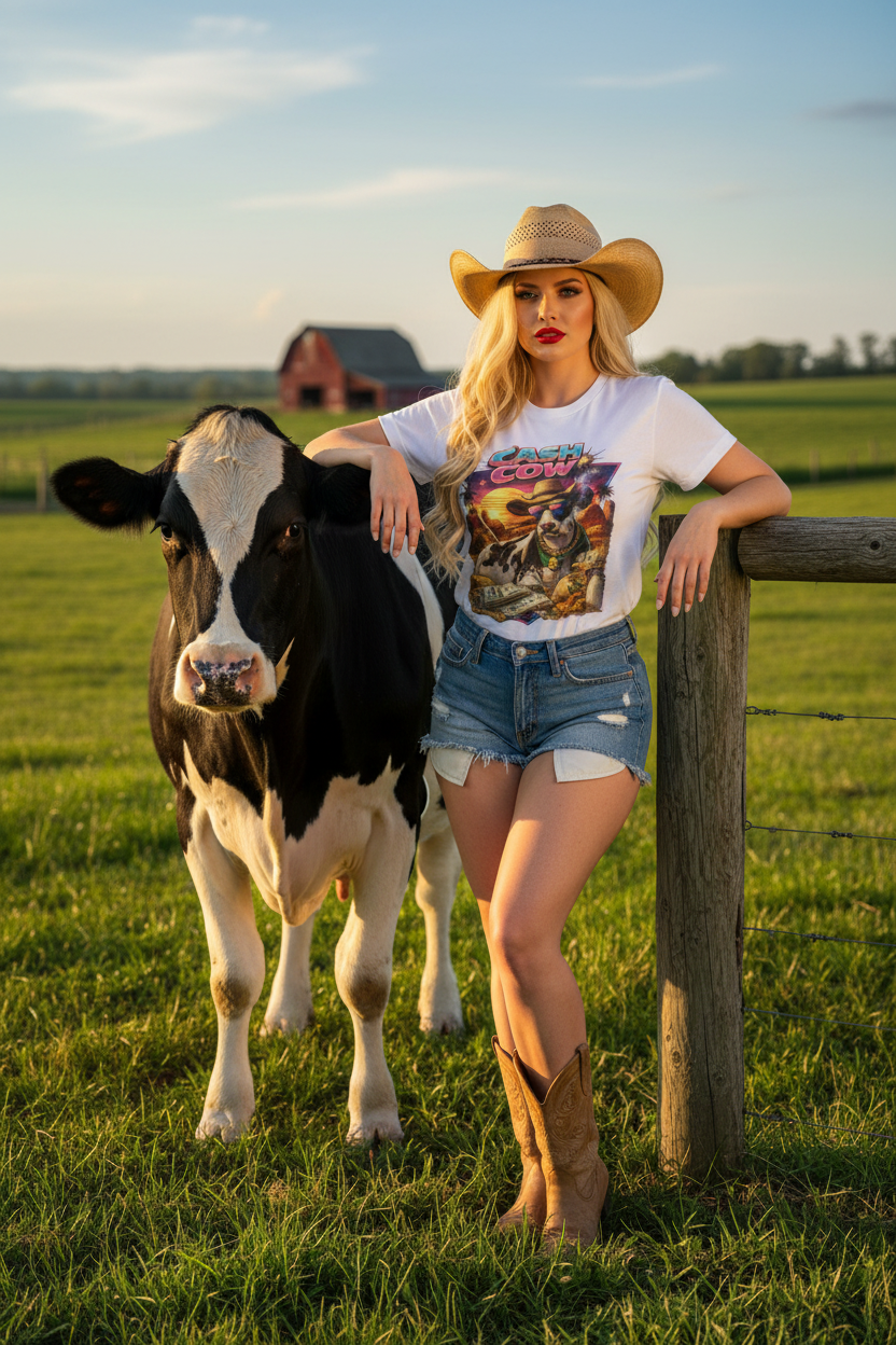Cash Cow Retro Graphic Tee  Unisex