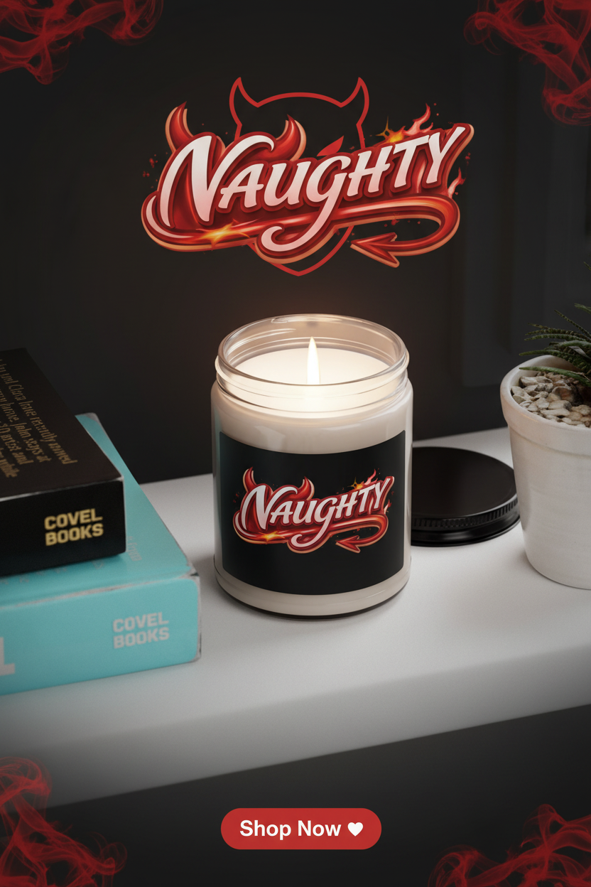 Naughty Flame Scented Soy Candle — 9oz Aromatic Jar (Playful Devil Design)