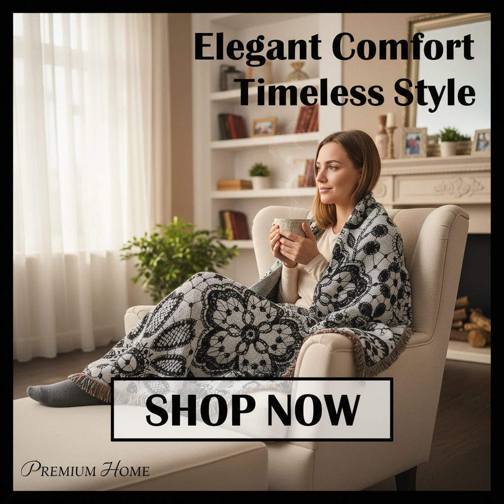 Floral Paisley Woven Blanket — Cozy Decorative Throw for Living Room & Bedroom Classic