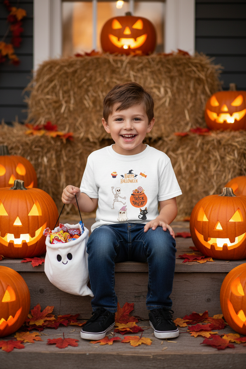 Kids Halloween Tee - Boy Mockup