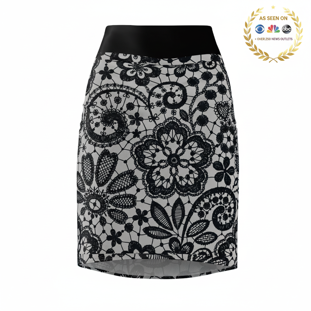 Lace Pattern Pencil Skirt Sales Ad