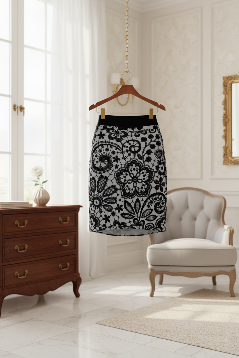 Lace Pattern Skirt on Hanger