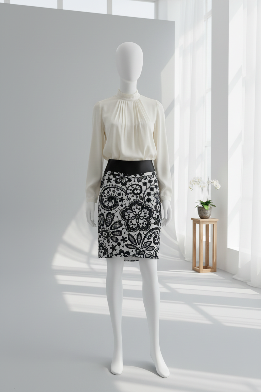 Lace Pattern Skirt on Mannequin