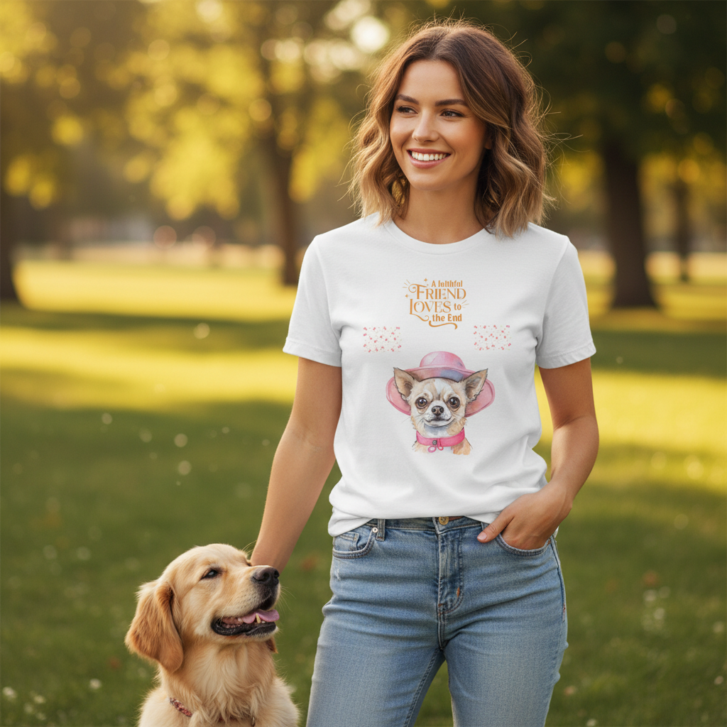 Lady wearing the cute dog lover shirt
