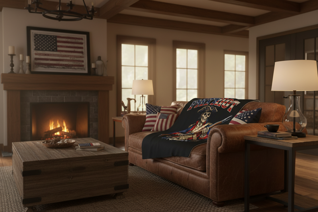 Leather Sofa with American Decor