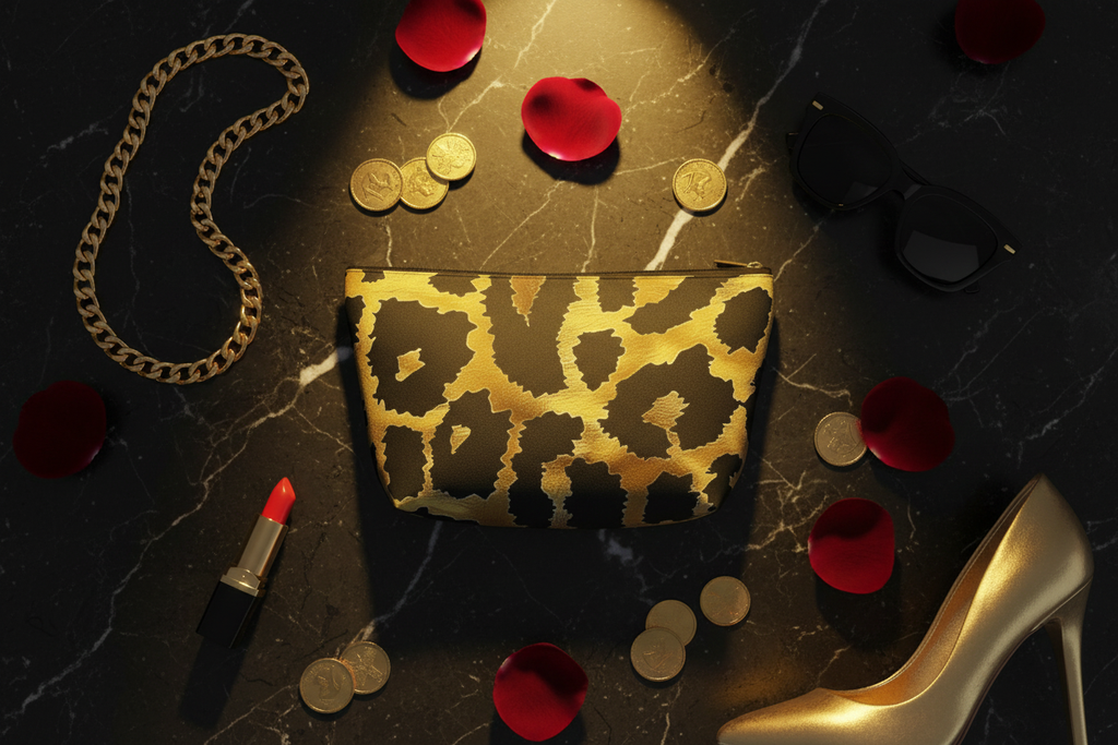 Leopard Bag Flat Lay