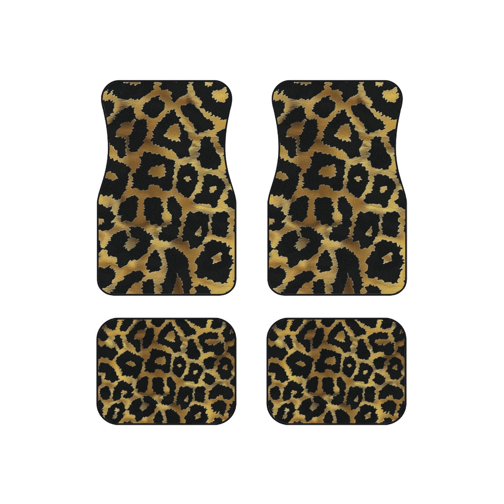 After Dark Leopard Car Mats — Gold Edition