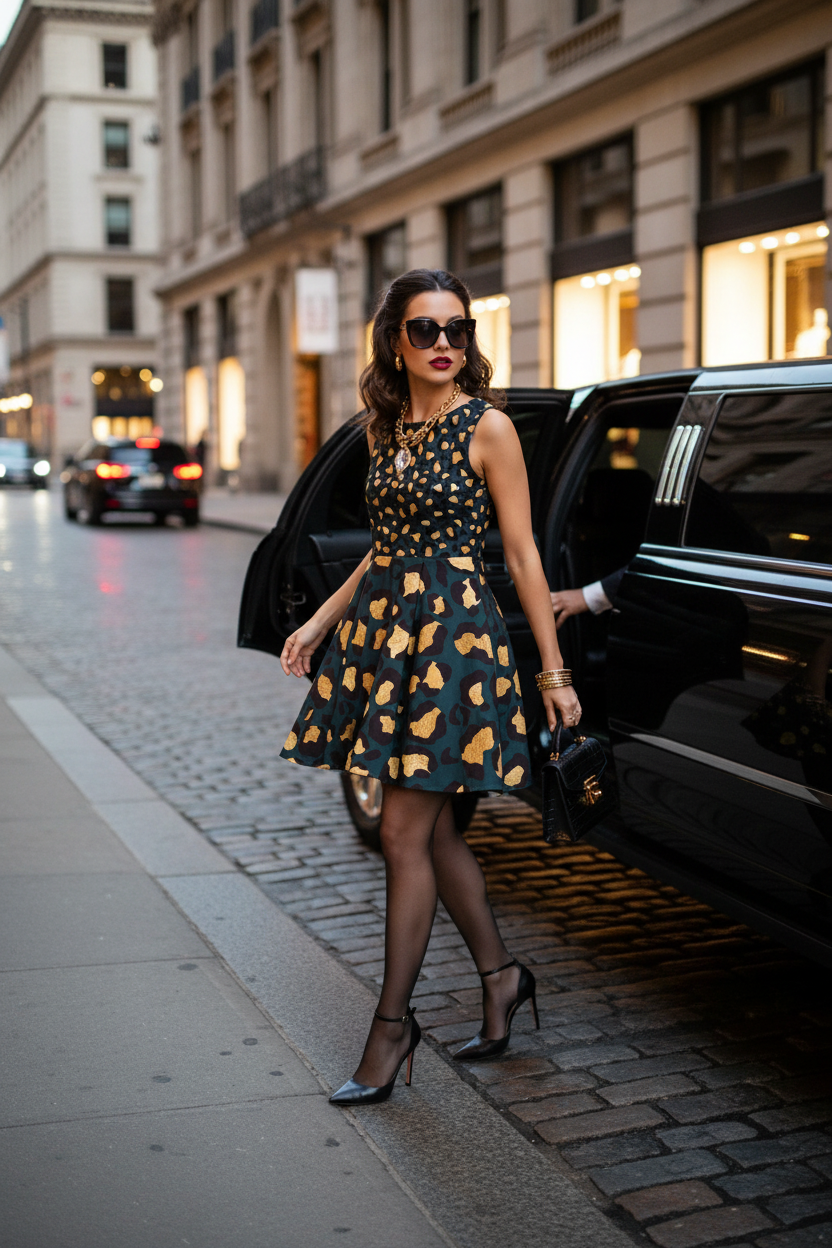 Leopard Print Skater Dress – Women's Animal Print Flared Dress