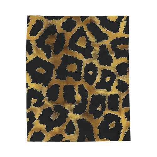 After Dark Leopard Luxe Throw Blanket — Gold Edition