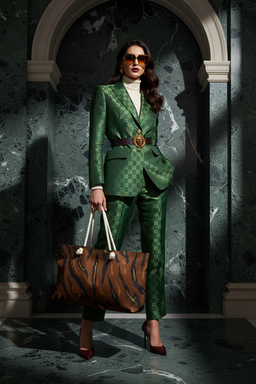 Leopard Print Weekender - Marble Wall