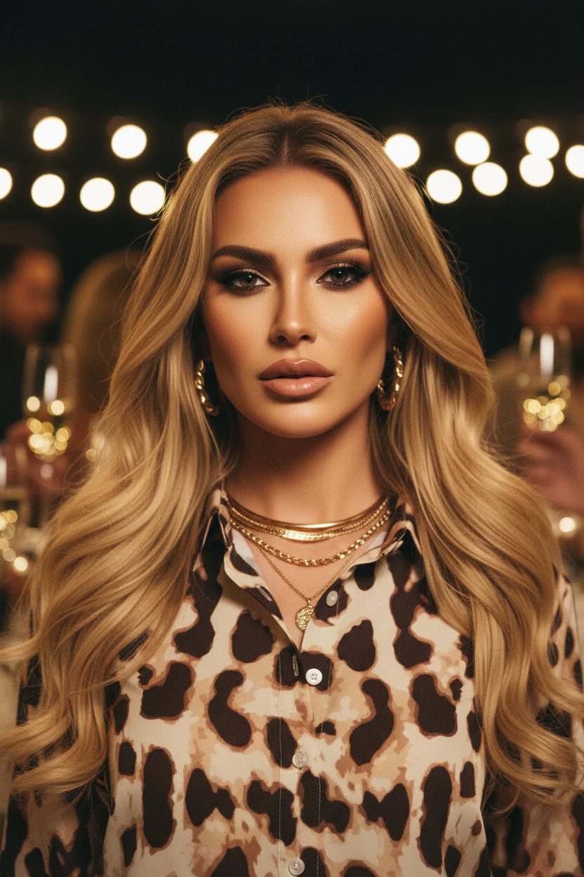 Leopard Shirt Close Up Night