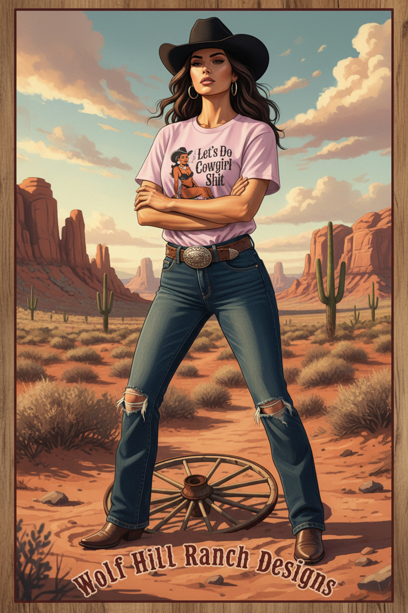 Let's Do Cowgirl Shit - Wolf Hill Ranch Designs Poster