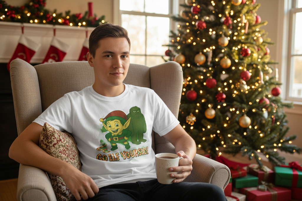 Lifestyle mockup with Christmas tree