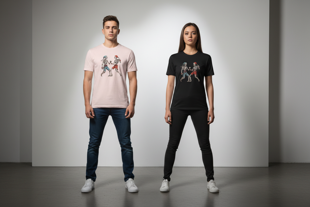 Light Pink and Black Models Side by Side