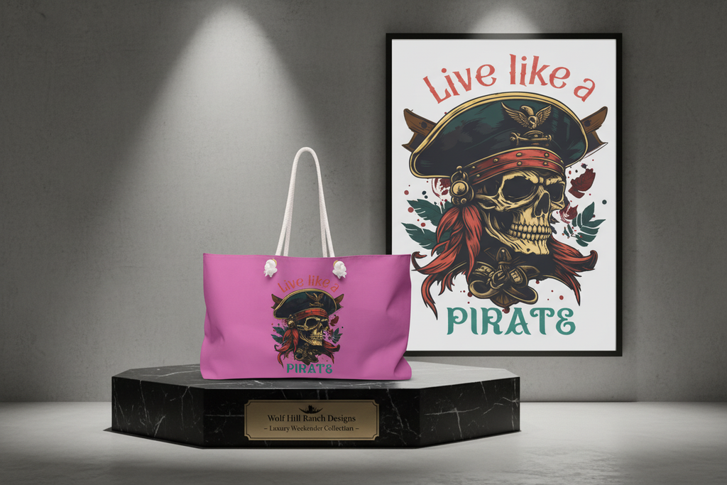 Live Like a Pirate - Bag with Artwork Graphic