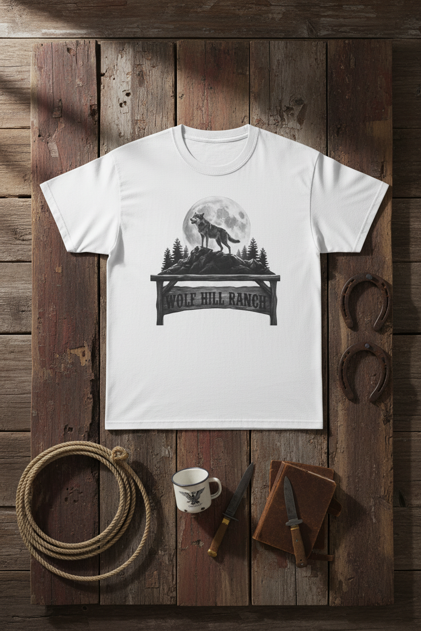 Lone Howl Wolf Tee - Western Display Mockup