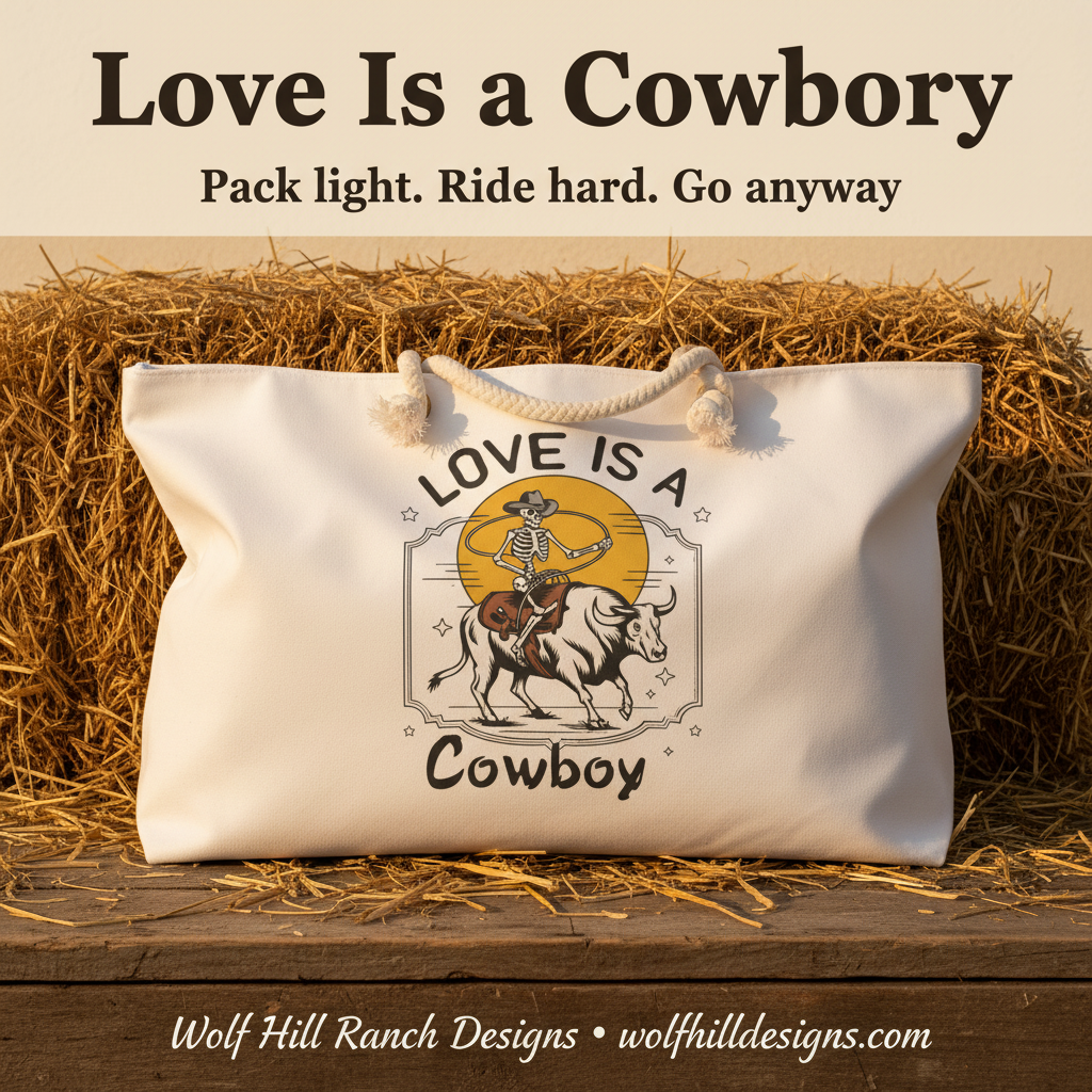 Love Is a Cowboy — Flat Lay Clean Ad