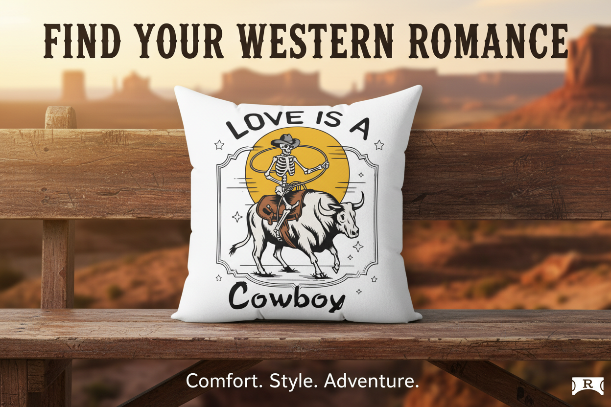 Love Is A Cowboy Pillow - Ad Banner