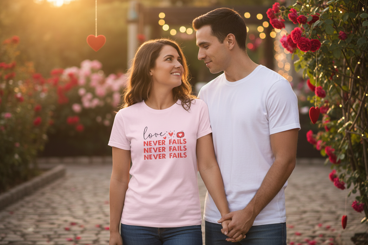 Love Never Fails Couple - White Shirt