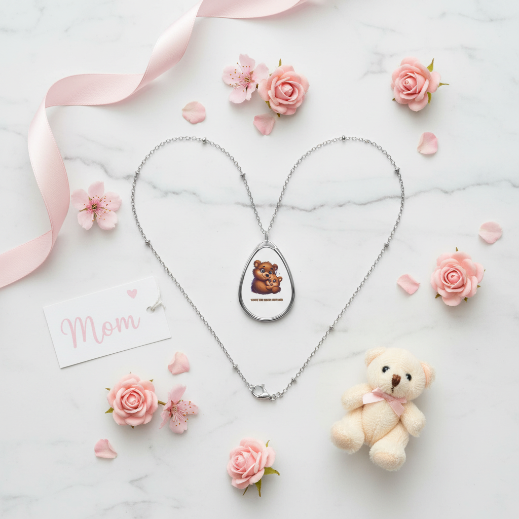 Mama Bear Necklace — Flat Lay