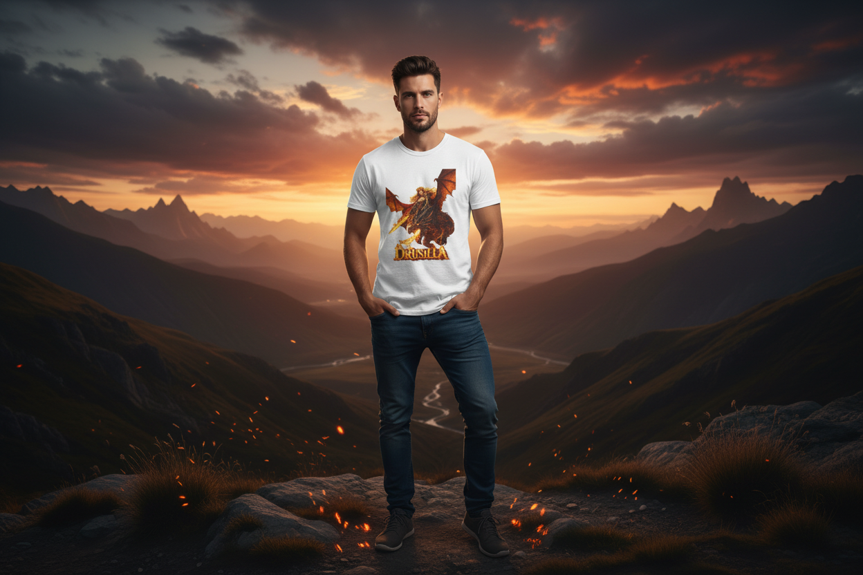 Man outdoors with dramatic sky