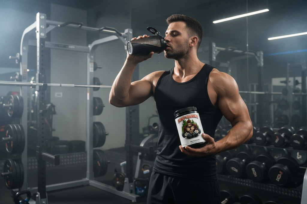 Man using Pumpsquatch at gym