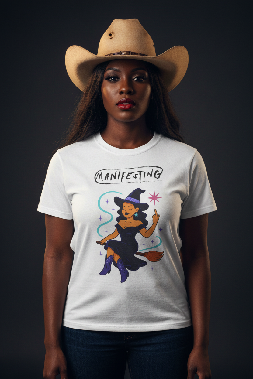 Manifesting Witch Black Cowgirl Mockup