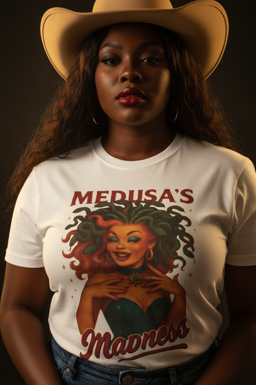 Medusa's Madness Black Cowgirl Mockup