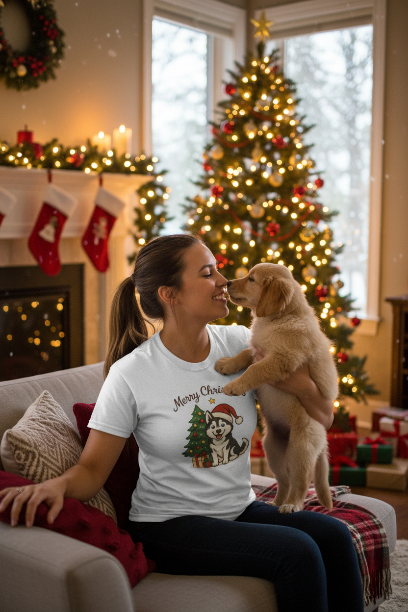 Merry Christmas Dog Tee - Christmas Mockup