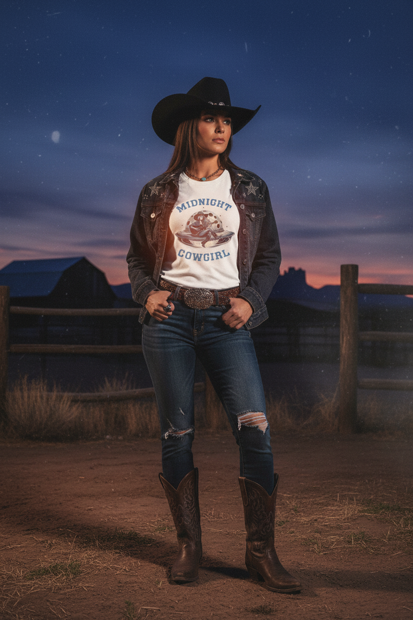 Midnight Cowgirl - Mockup with Effects 1