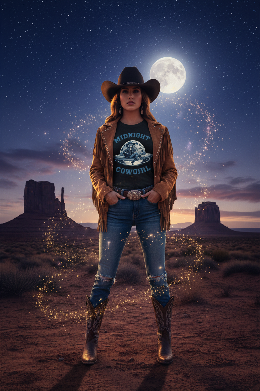 Midnight Cowgirl - Mockup with Effects 2