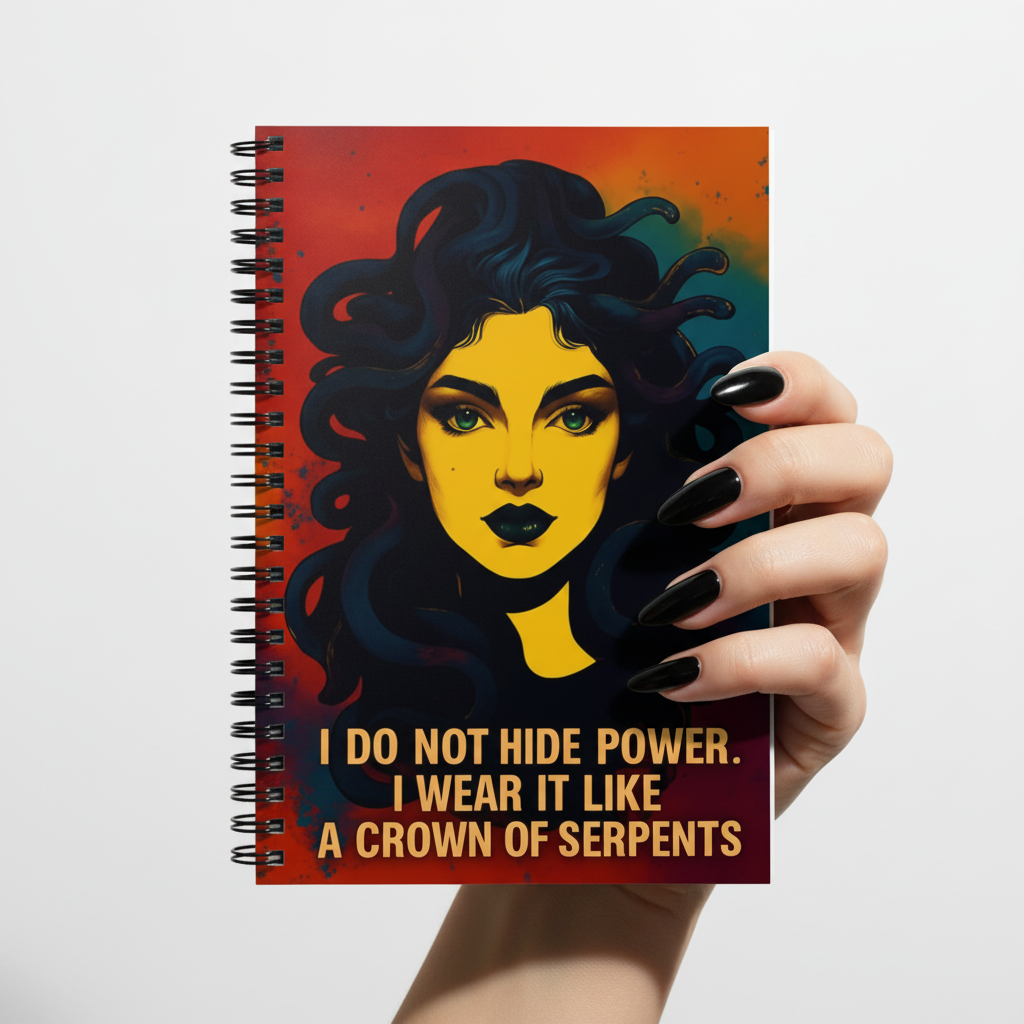 Mockup 1 - Black nails holding notebook