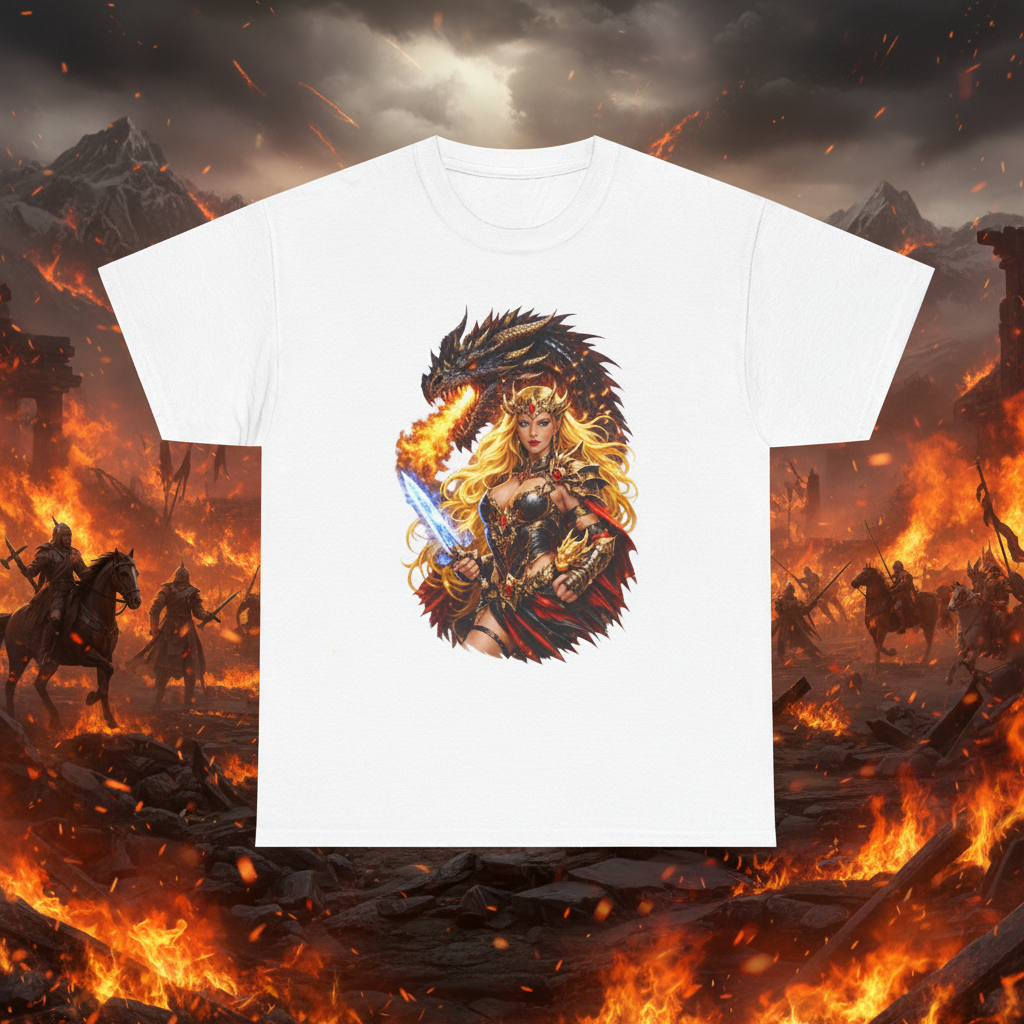 Mockup 1 - Epic battlefield with fire and flames