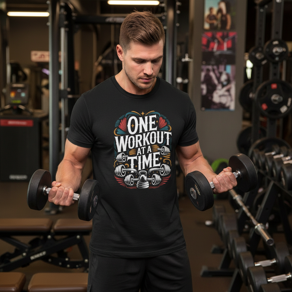 Mockup 1 - Man working out with dumbbells
