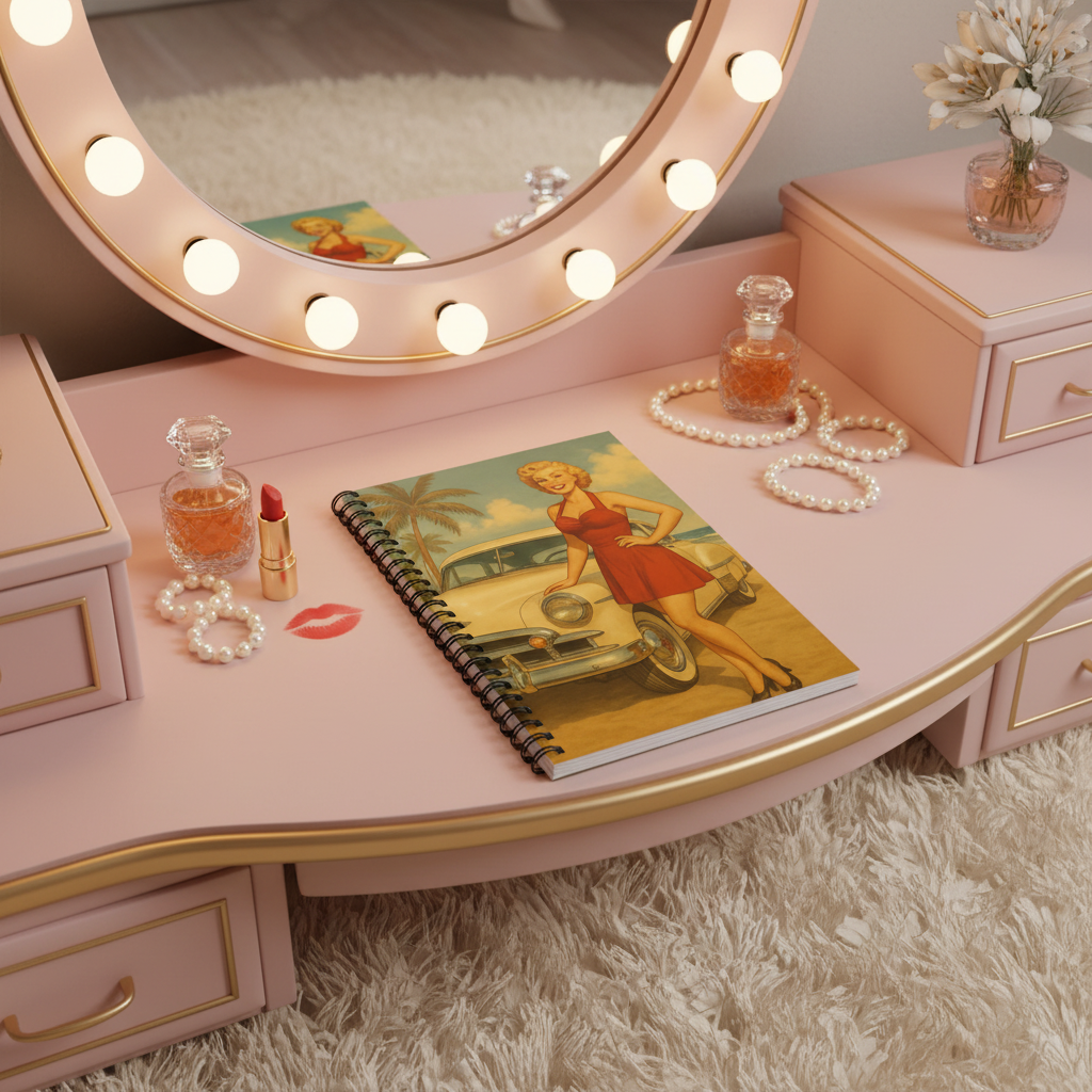 Mockup 1 - Vintage vanity with Hollywood lights