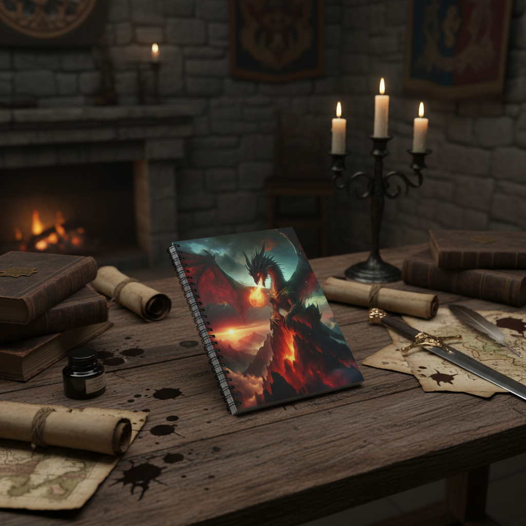 Mockup 2 - Dark fantasy medieval setting with sword