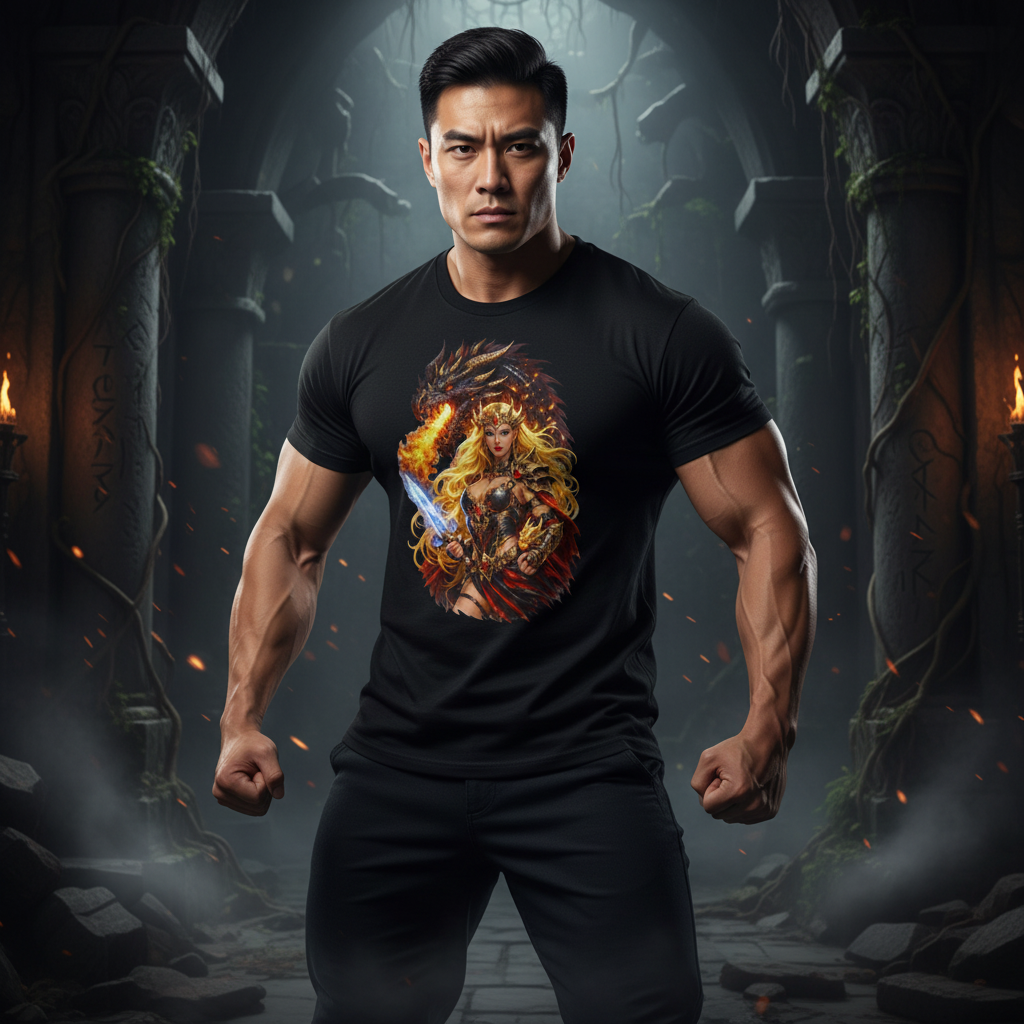 Mockup 2 - Strong built man badass stance