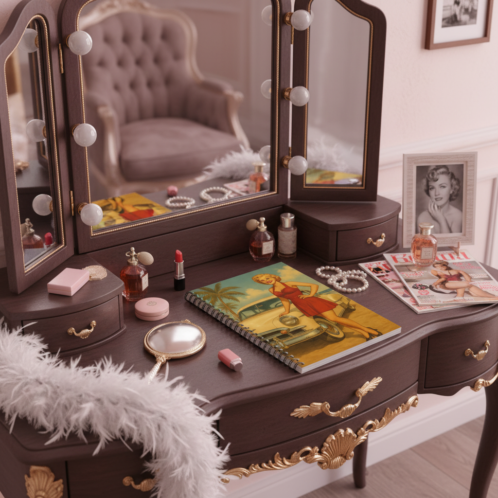 Mockup 3 - Luxurious vintage vanity with pearls
