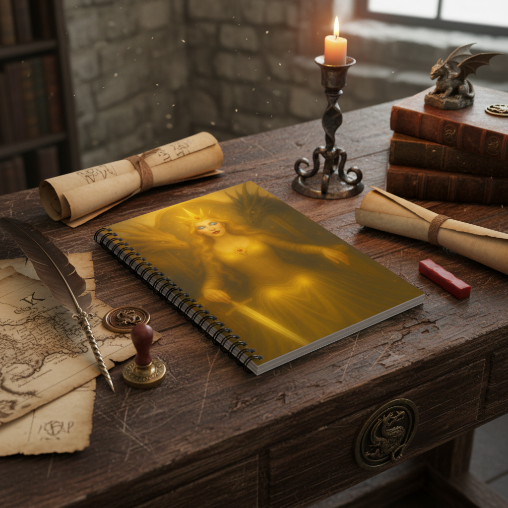 Mockup 3 - Medieval study with dragon decor