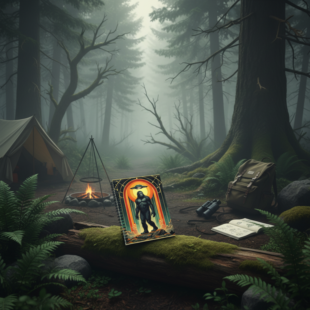 Mockup 3 - Mysterious foggy forest scene
