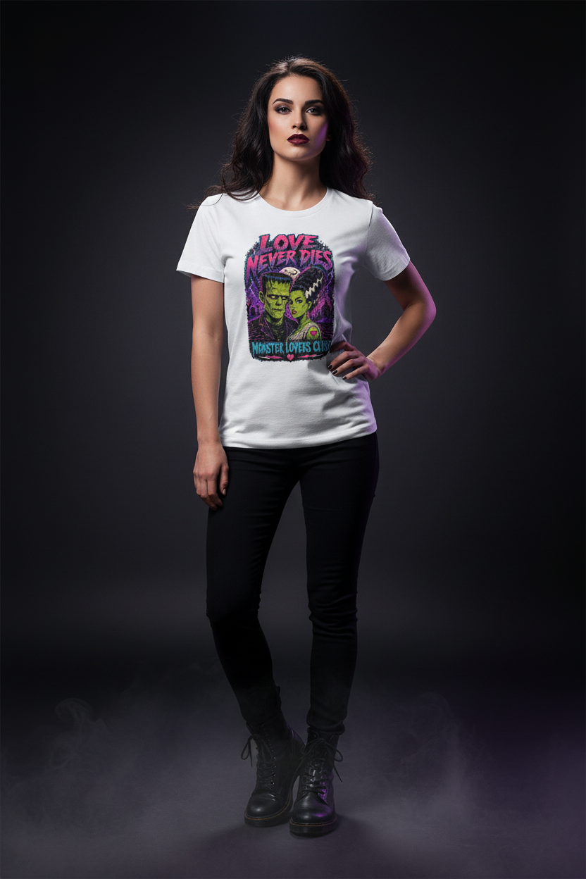 Monster Lovers Club - Woman White Tee Portrait